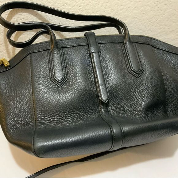 J. Crew Pebbled Leather Tartine Satchel black Trapeze - Picture 4 of 15